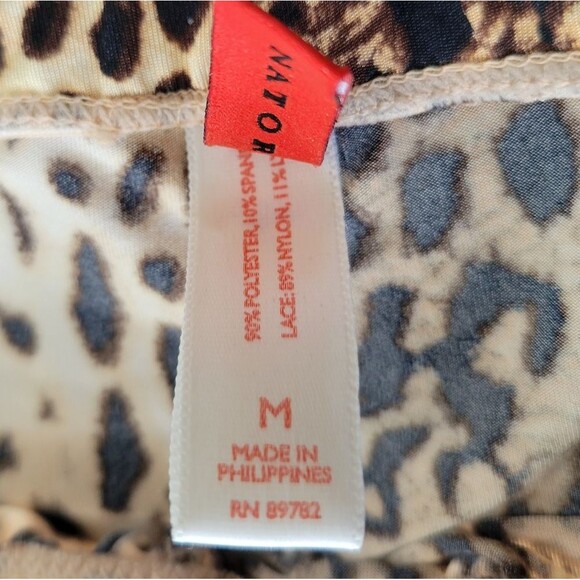 Josie Natori Animal Print Cheetah Wide Leg Pants Medium Black Lace - Picture 4 of 4